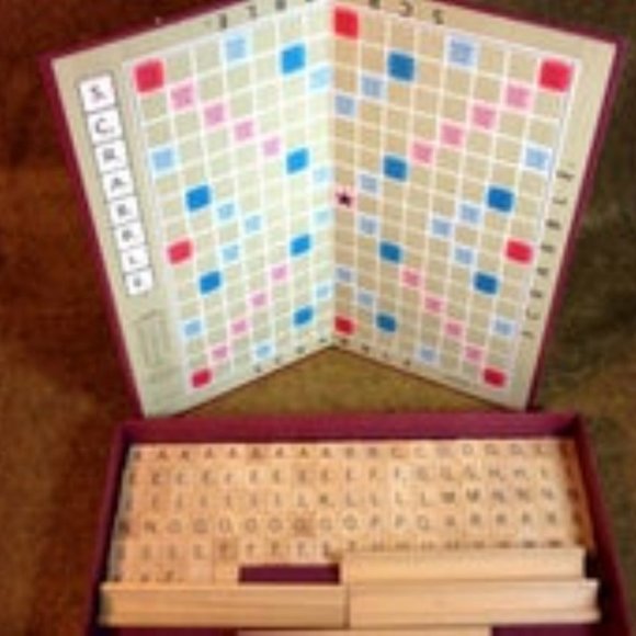 Scrabble Board Game Vtg 1953 Word Game in Burgundy Box COMPLETE - Picture 8 of 12